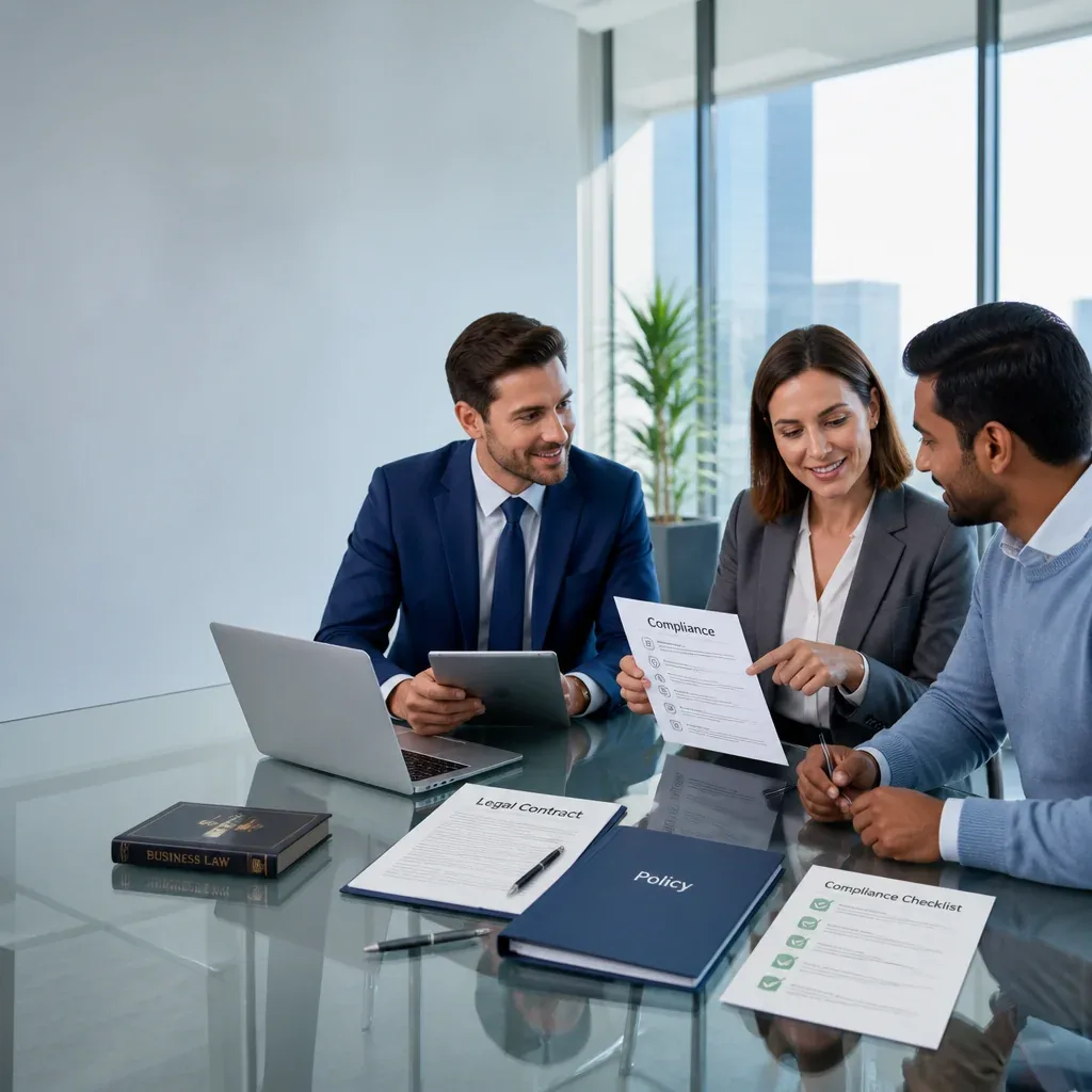 Equipe de consultoria jurídica em reunião estratégica